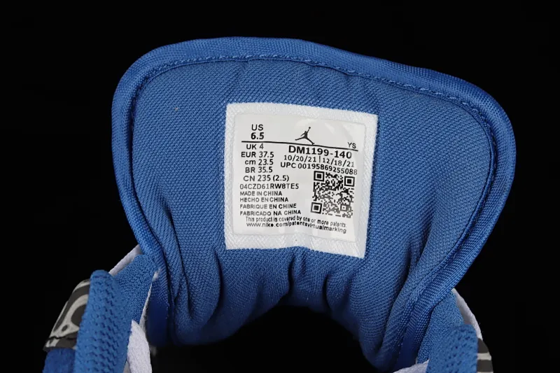 All categories Air Jordan Jordan series basketball shoes Air Jordan 1 Low Z version Air Jordan 1 Low "True Blue" AJ1 Joe 1 burst white and blue color low-top basketball shoes DM1199-140